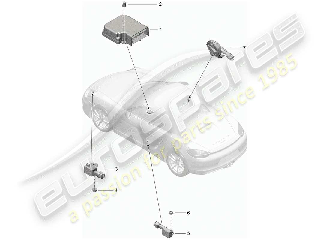 porsche 2012 (981 boxster) electronic control module part diagram