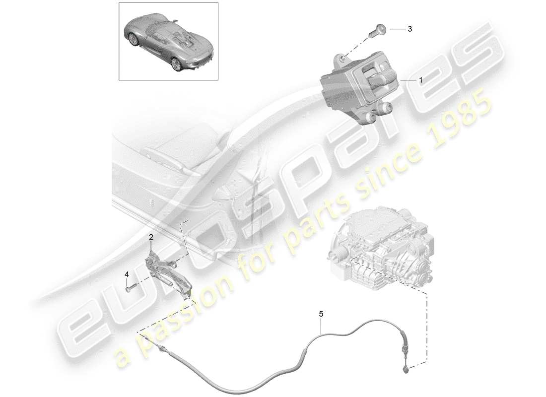 porsche 2015 (918 spyder) selector lever part diagram