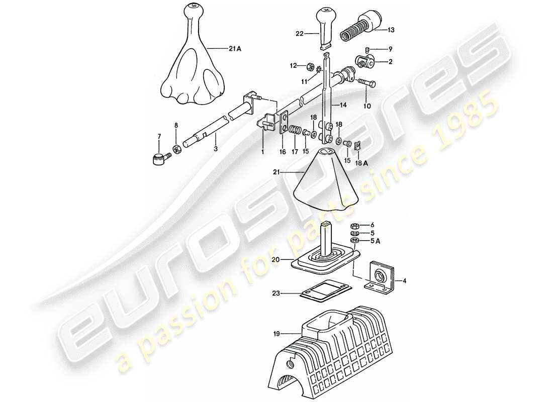 porsche 1988 (928) shift mechanism - for vehicles with - manual gearbox part diagram
