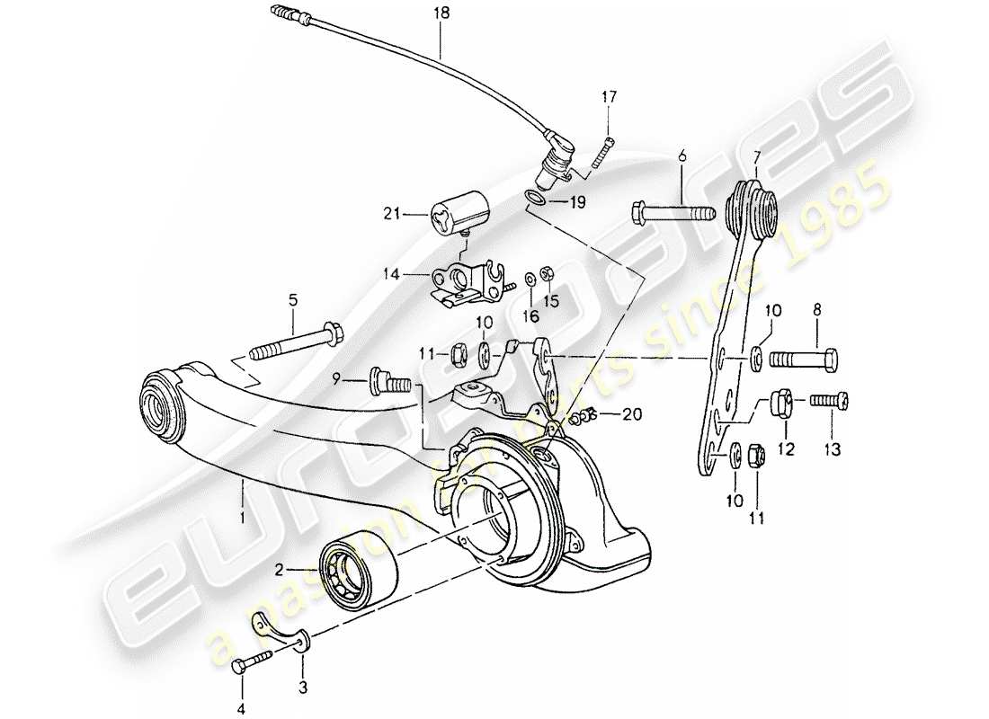 porsche 1989 (964) rear axle parts diagram