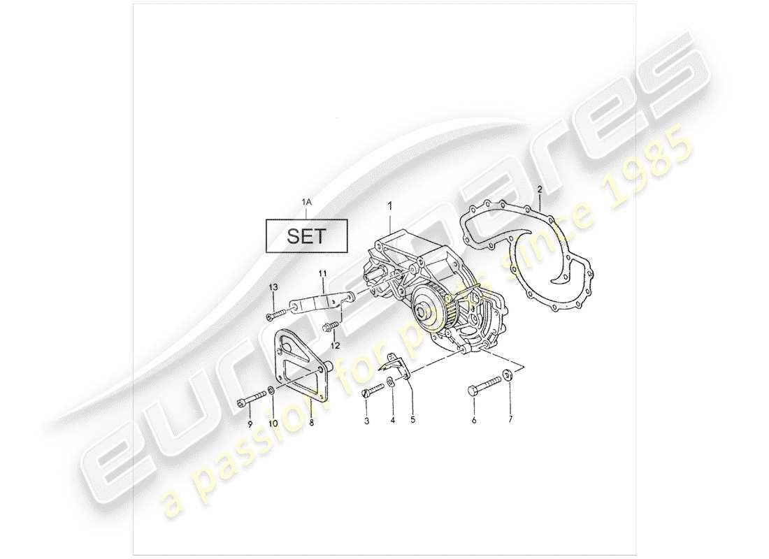 porsche 1993 (928) water pump part diagram