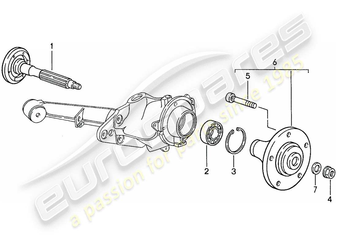 porsche 1991 (944) rear wheel shaft - lubricants parts diagram