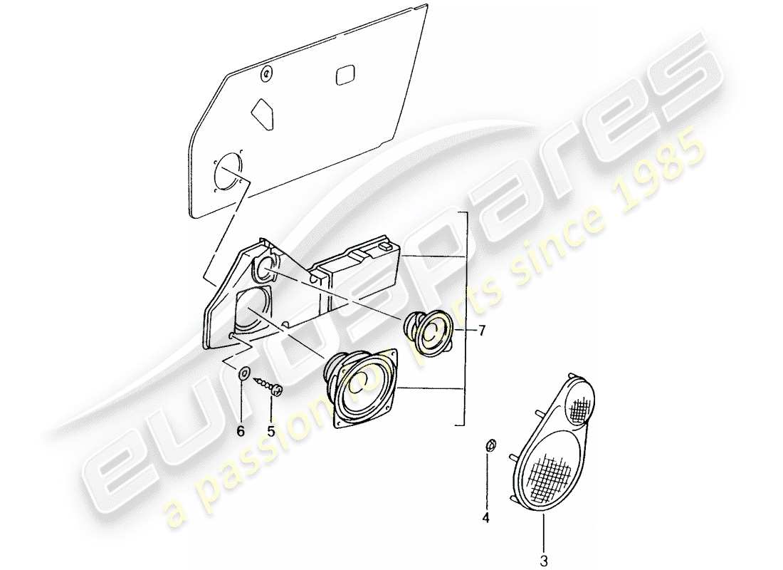 porsche 2000 (tequipment) sound system parts diagram