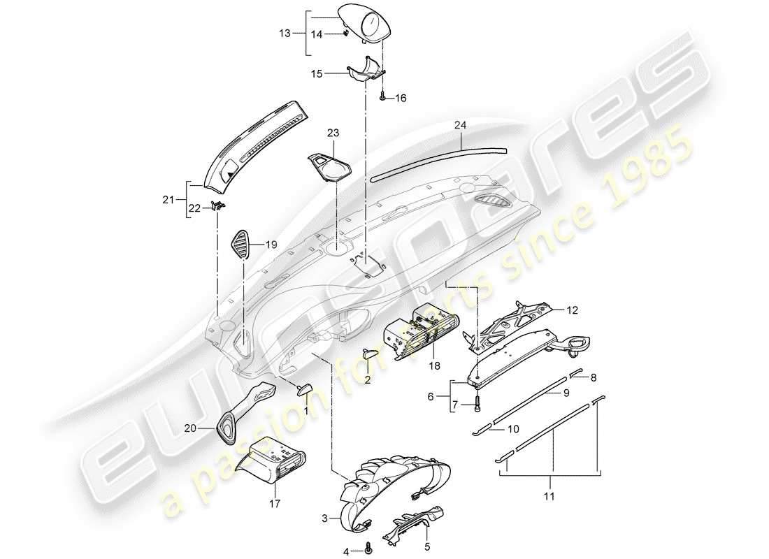 porsche 2009 997-2 turbo / gt2 accessories part diagram