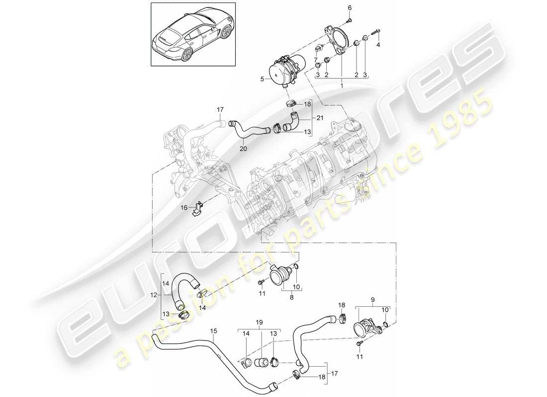 porsche panamera 970 (2015) exhaust emission control sys- parts diagram
