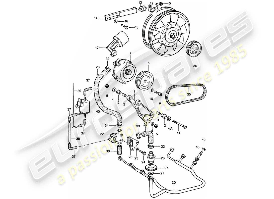 porsche 1985 (911) air injection part diagram
