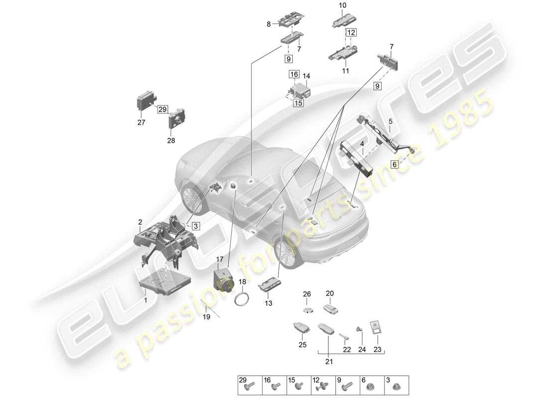 porsche 2020 (macan) control units part diagram