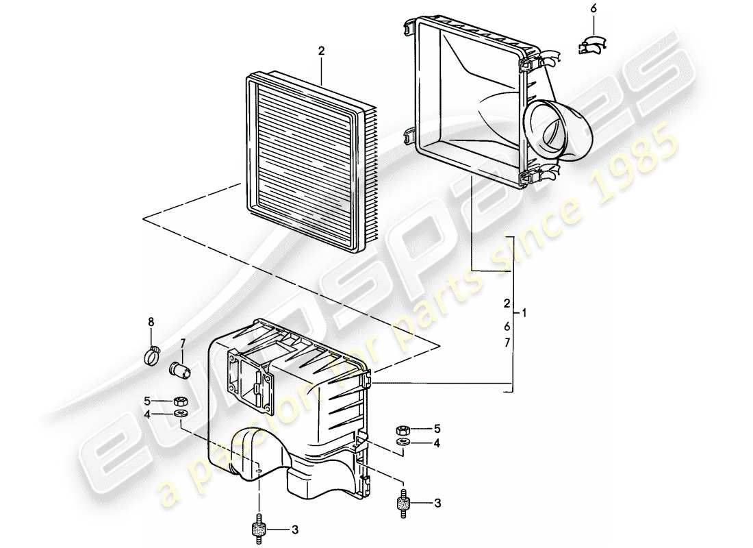 porsche 1986 (911) air cleaner part diagram