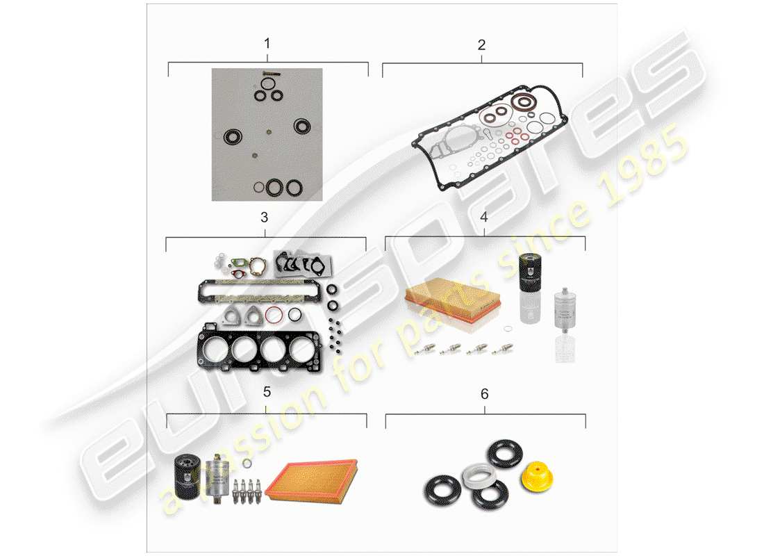 porsche 1983 (944) maintenance set - gasket set - repair kit part diagram