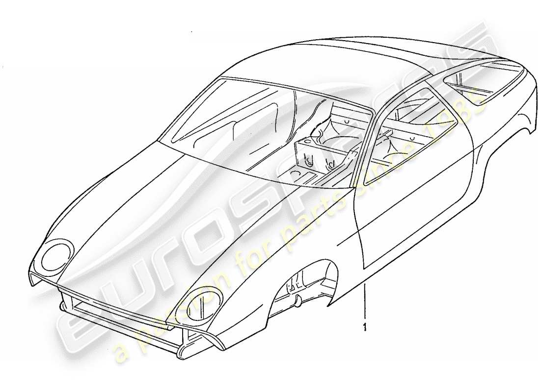 porsche 1988 (928) car body part diagram