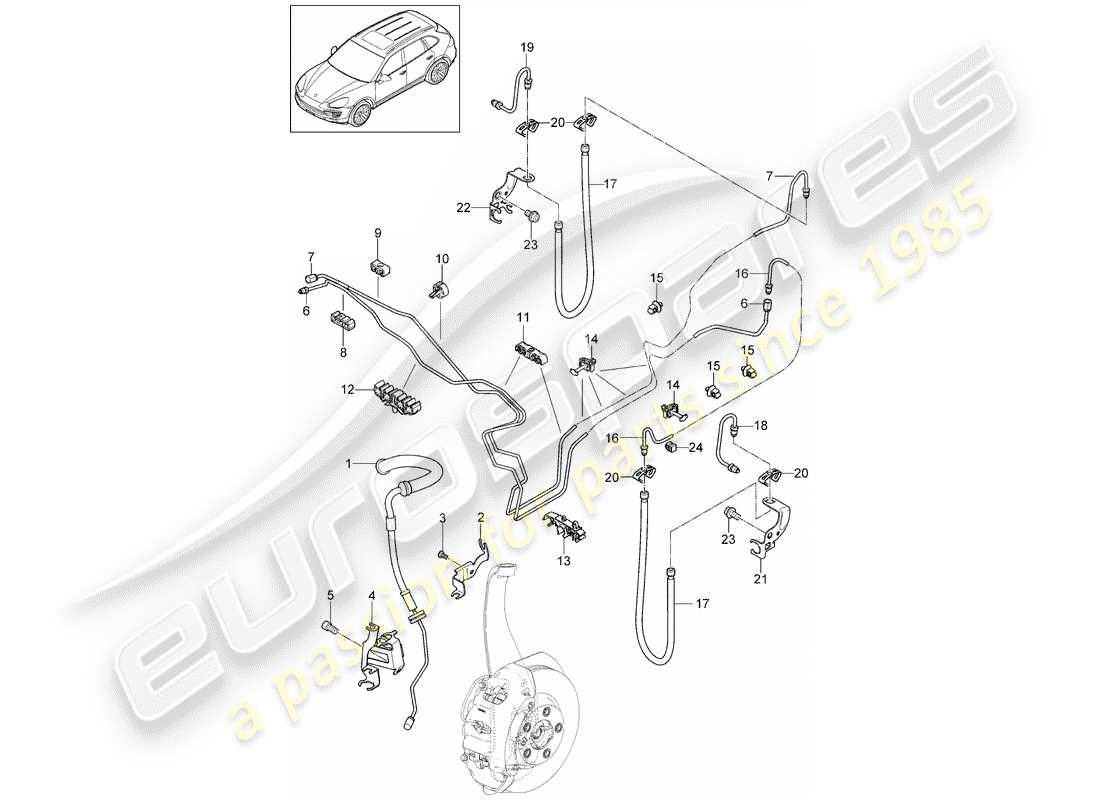 porsche 2016 (cayenne e2 92a) brake line part diagram