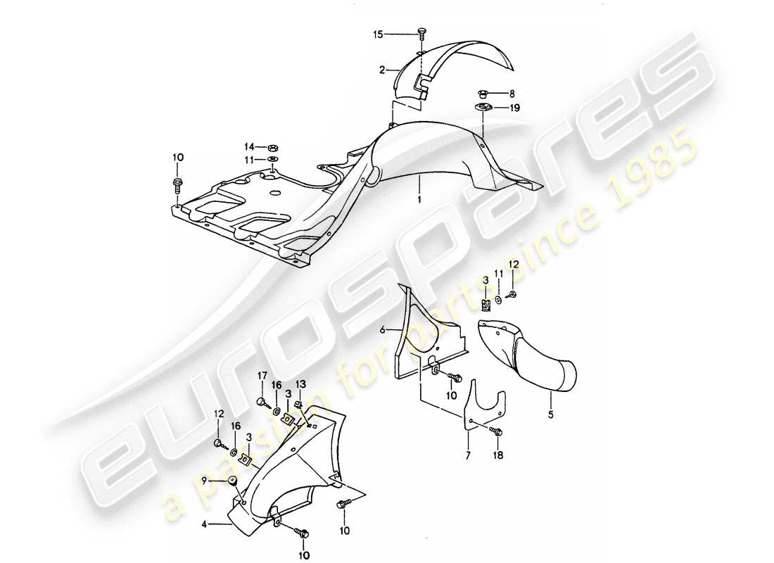porsche 1994 (964) air duct part diagram