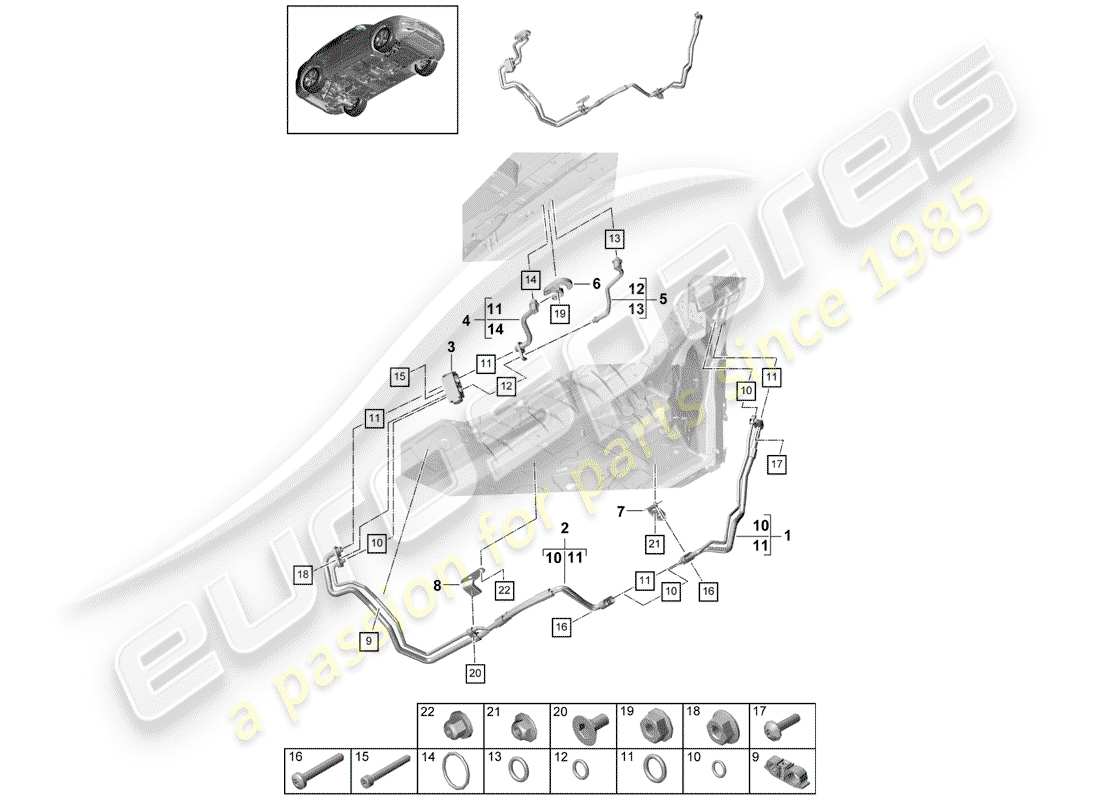 porsche 2020 (cayenne e3 9ya/9yb) air conditioner part diagram