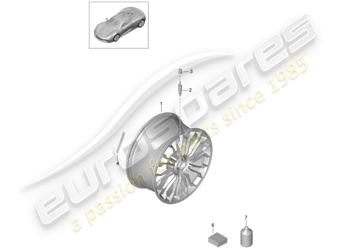 porsche 2015 (918 spyder) wheels part diagram