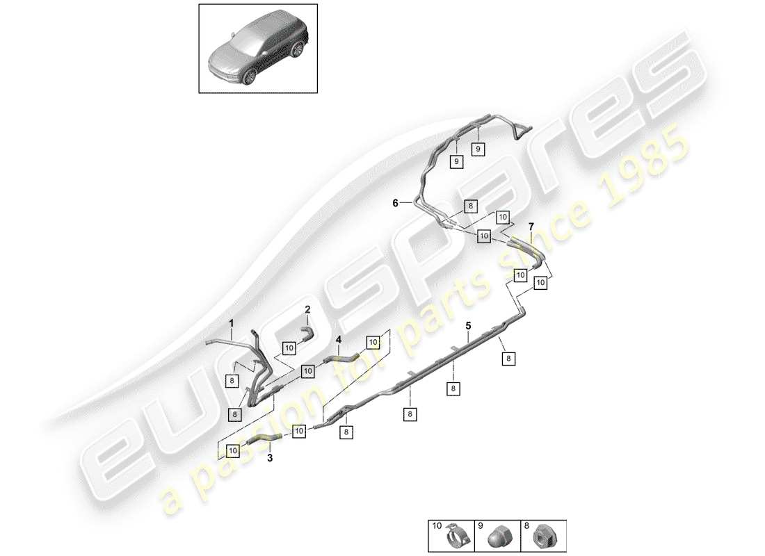 porsche 2020 (cayenne e3 9ya/9yb) heater part diagram