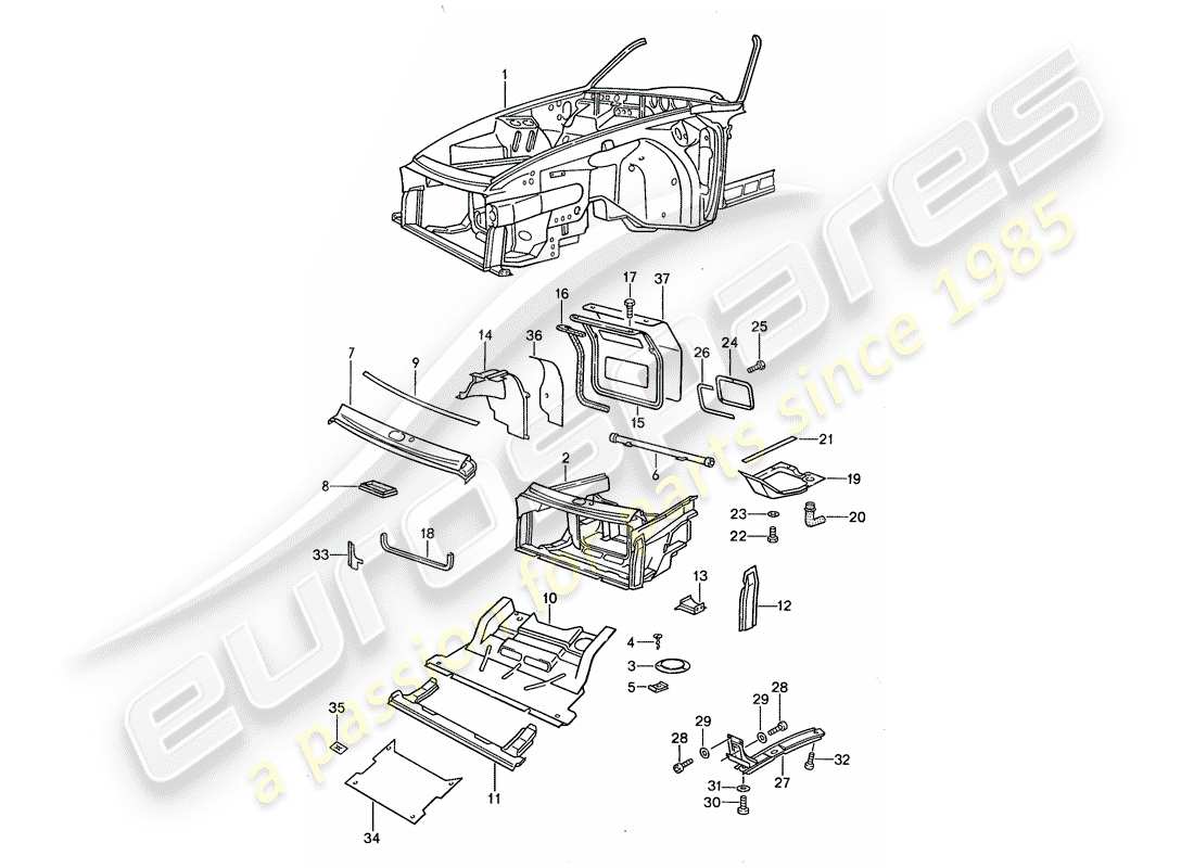 porsche 1987 (959) frame part diagram