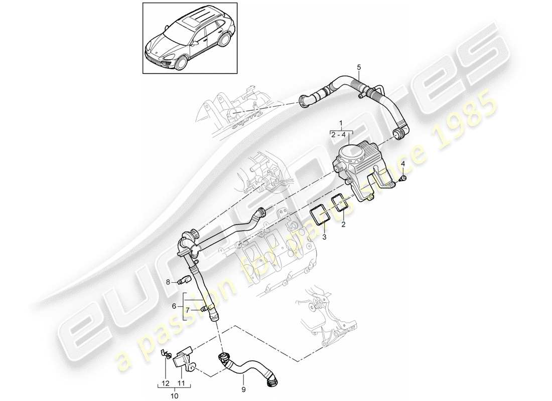 porsche 2015 (cayenne e2 92a) crankcase breather part diagram