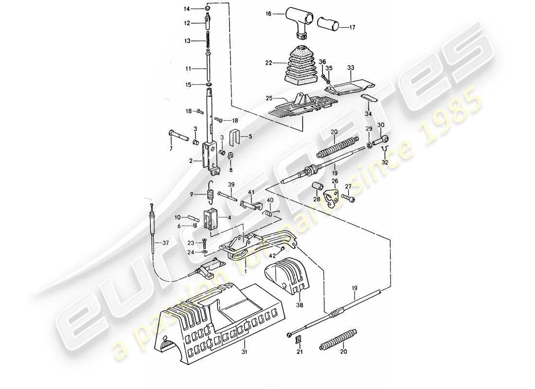 porsche 1995 (928) shift mechanism - for vehicles with - automatic transmission part diagram