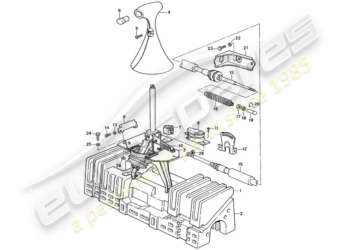 porsche 1991 (944) actuator - for - automatic transmission parts diagram