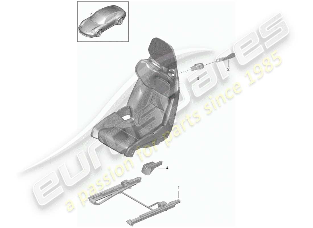 porsche boxster 981 (2012) seat parts diagram