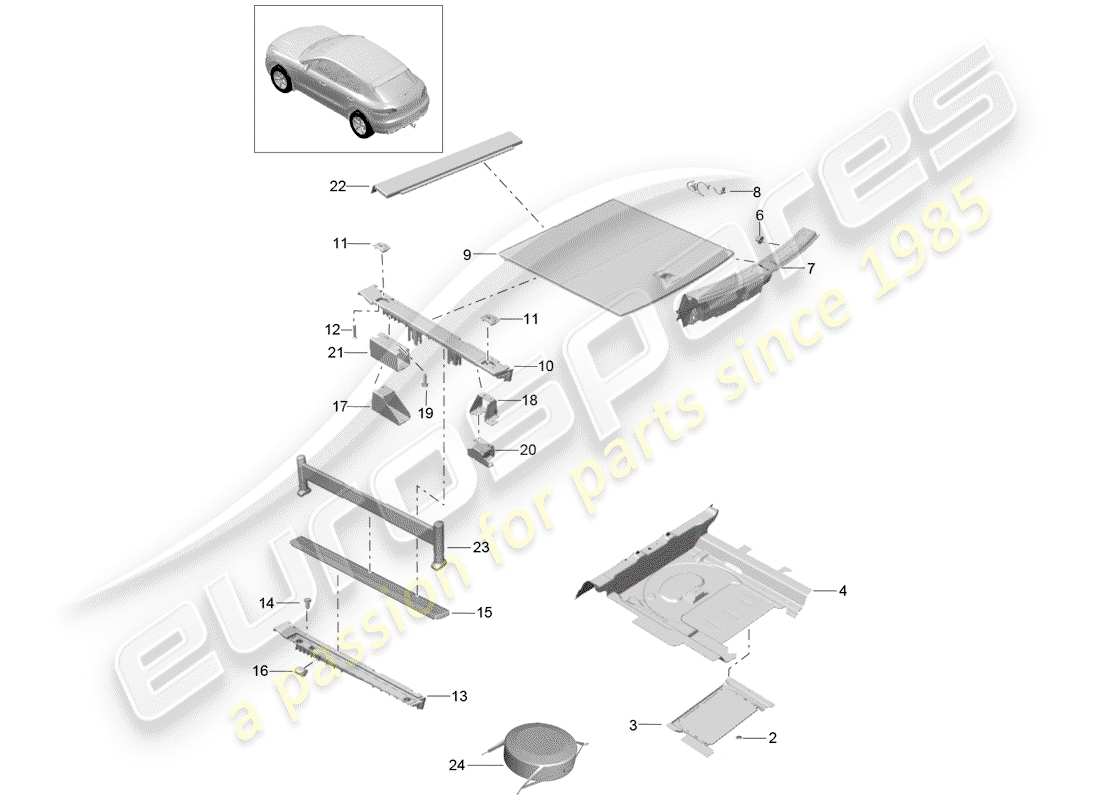 porsche 2018 (macan) lining parts diagram