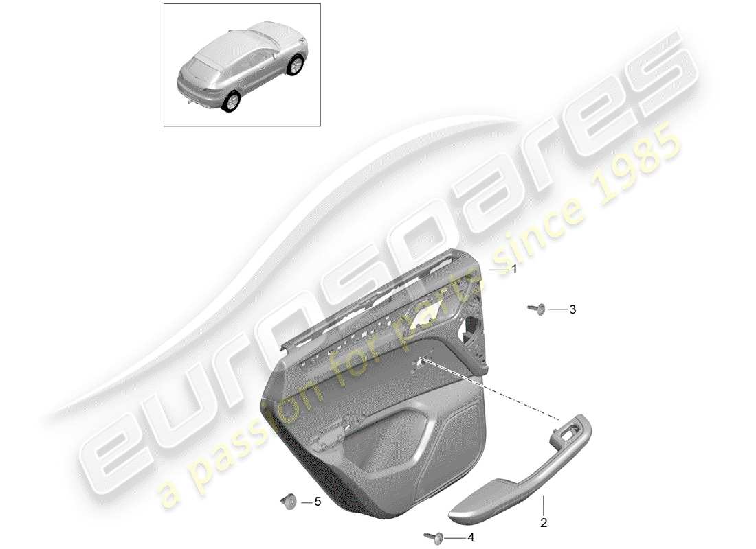 porsche 2017 (macan) door panel parts diagram