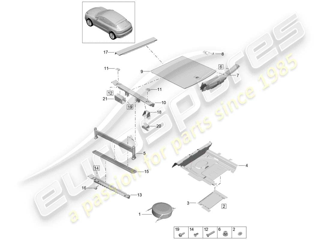 porsche 2020 (macan) lining part diagram
