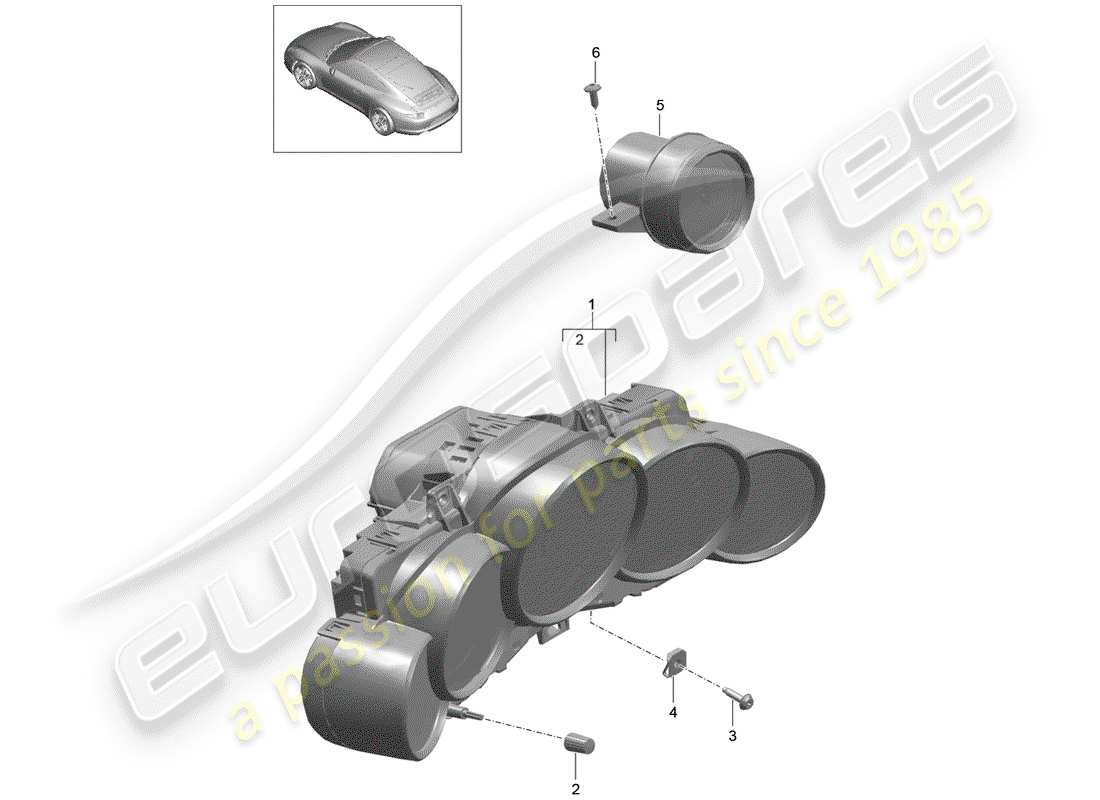 porsche 2012 (991-1) instruments part diagram