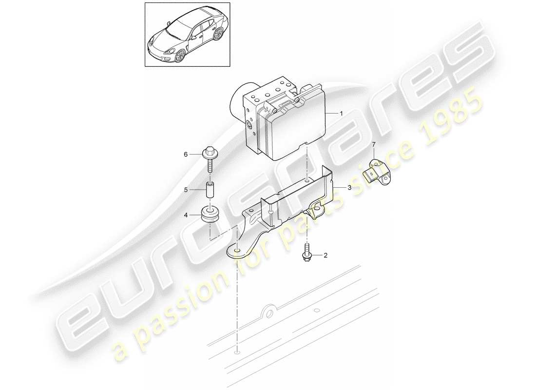 porsche 2016 (panamera 970) hydraulic unit parts diagram