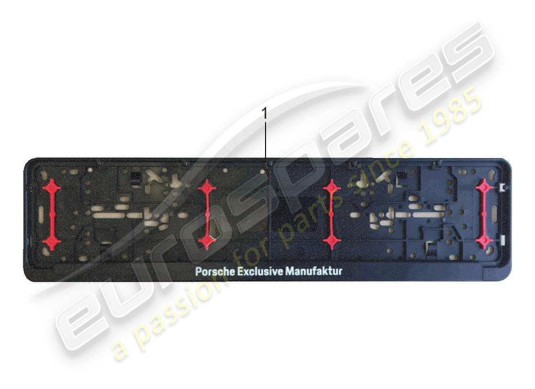 porsche tequipment 98x/99x (2017) license plate bracket part diagram