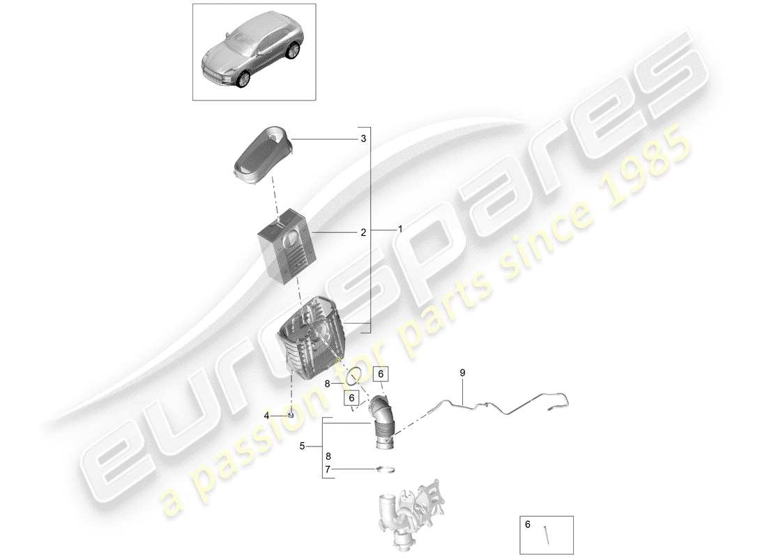 porsche 2020 (macan) air filter part diagram
