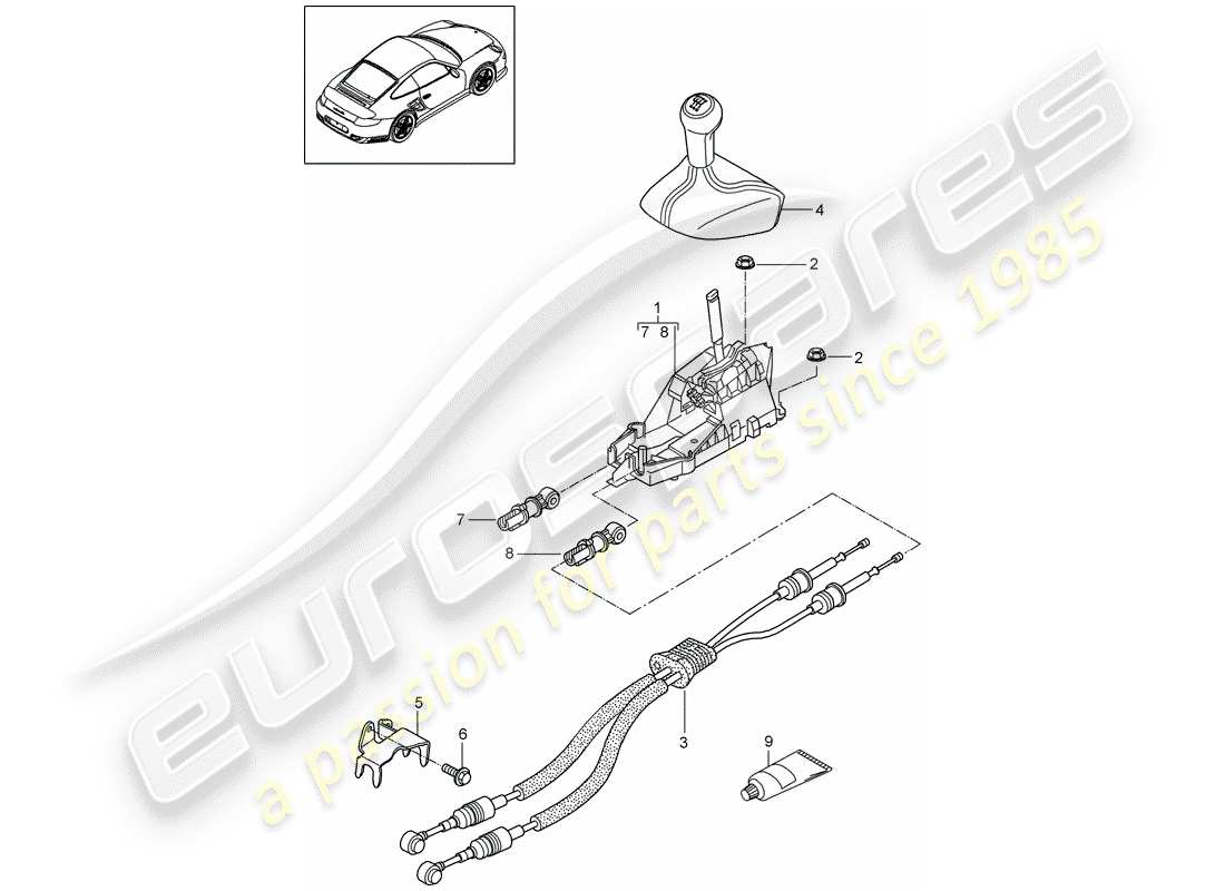 porsche 2012 (997-2 turbo / gt2 rs) transmission switch part diagram