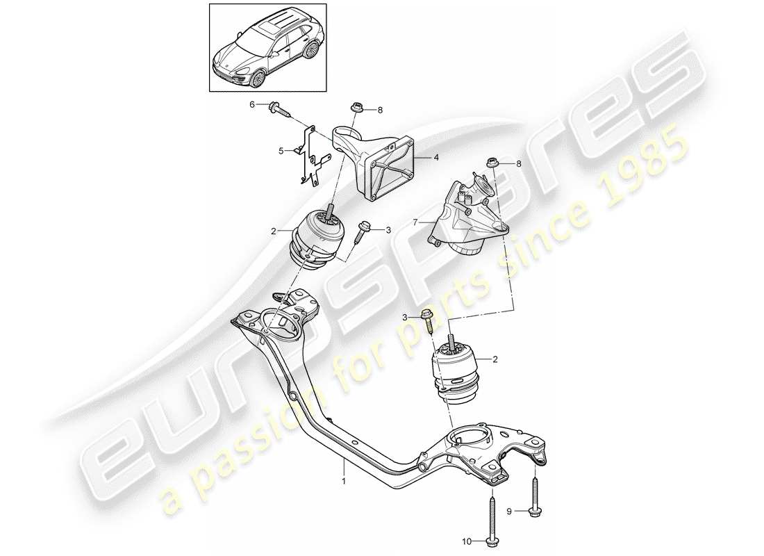 porsche 2017 (cayenne e2 92a) engine lifting tackle part diagram