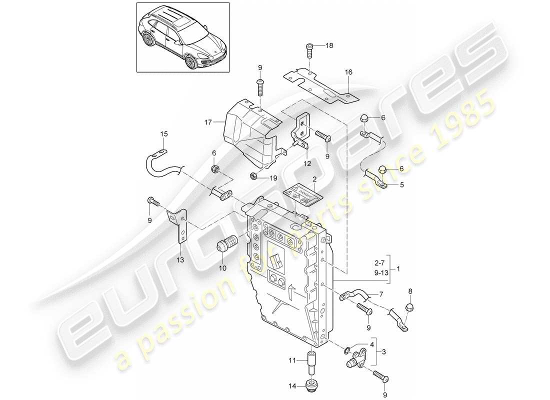 porsche 2017 (cayenne e2 92a) hybrid part diagram