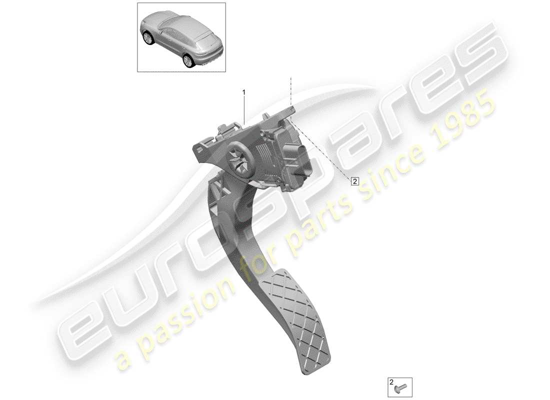 porsche 2018 (macan) accelerator pedal parts diagram