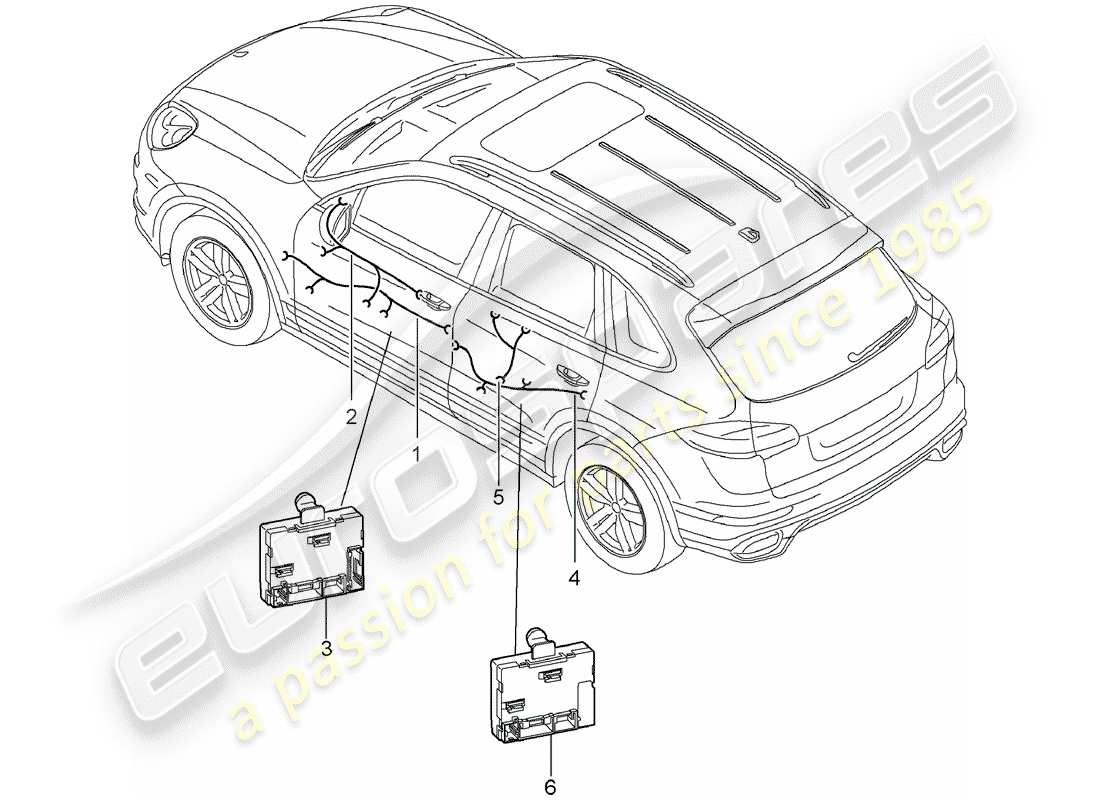 porsche 2011 (cayenne e2 92a) wiring harnesses part diagram