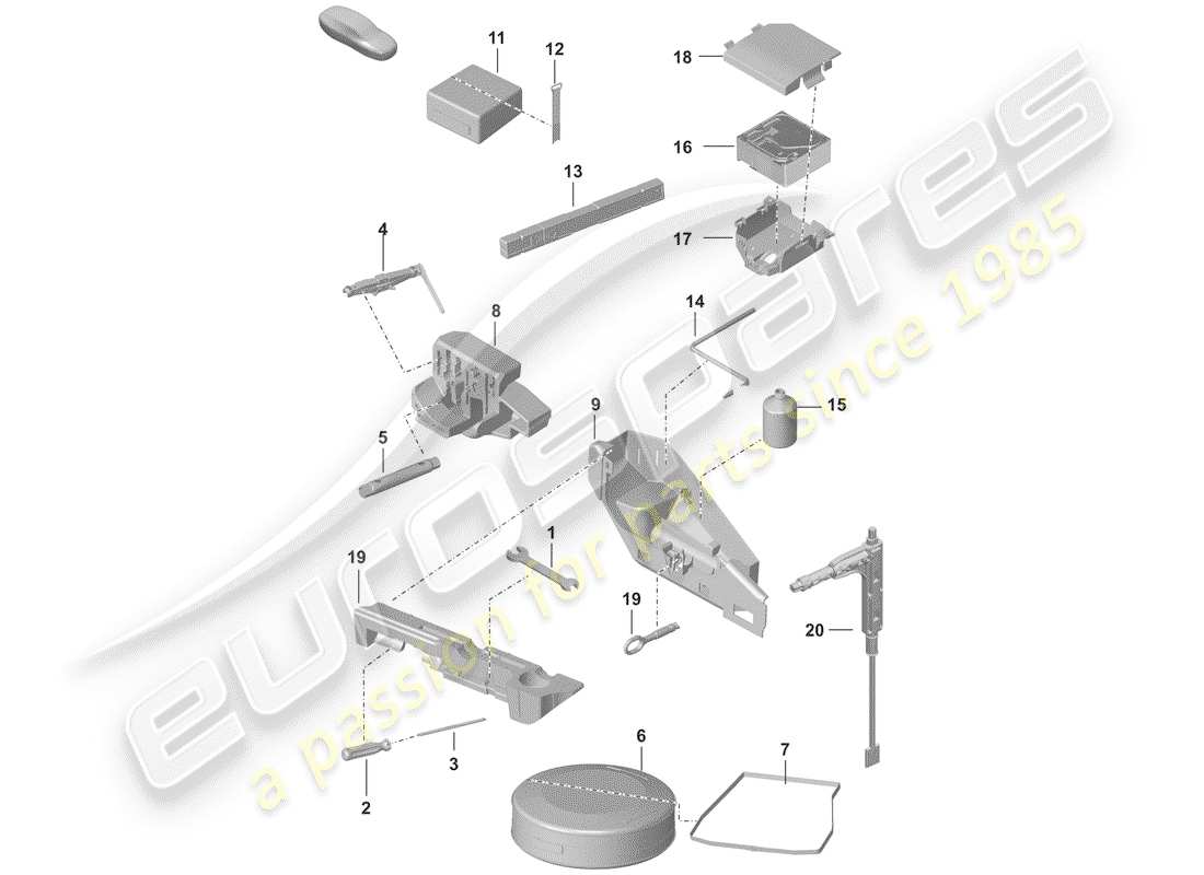 porsche 2019 (992-1) tool parts diagram