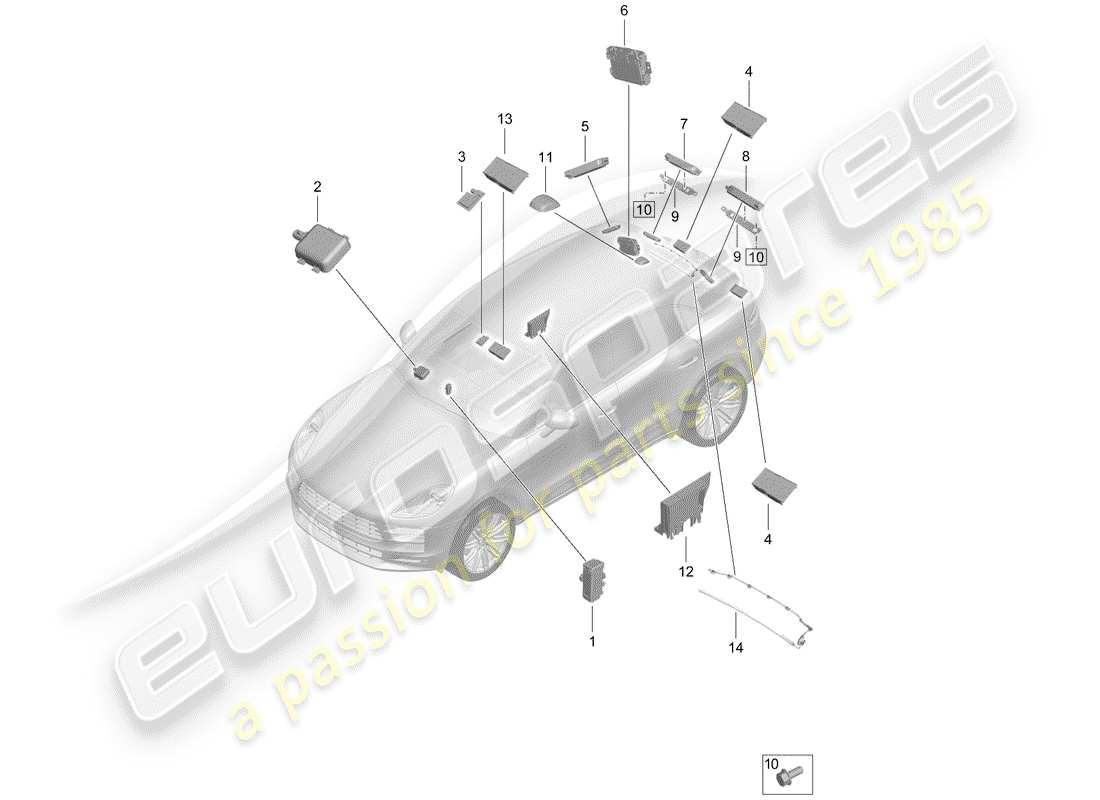 porsche 2019 (macan) antenna part diagram
