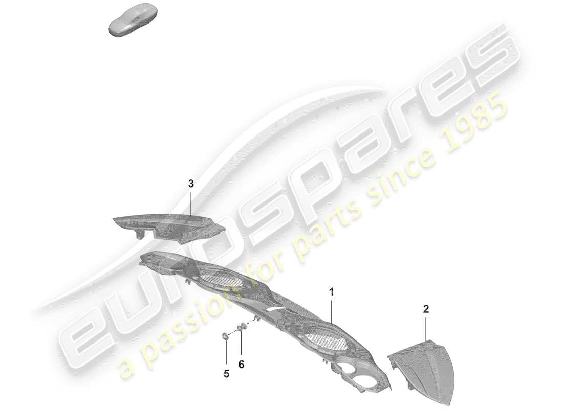 porsche 2020 (992-1) engine cover part diagram