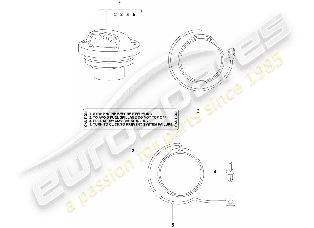 porsche 2014 (tequipment cayenne) cap with retaining strap for part diagram