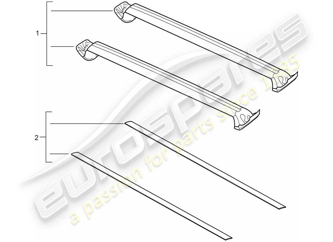 porsche 2006 (tequipment cayenne) roof luggage rack part diagram