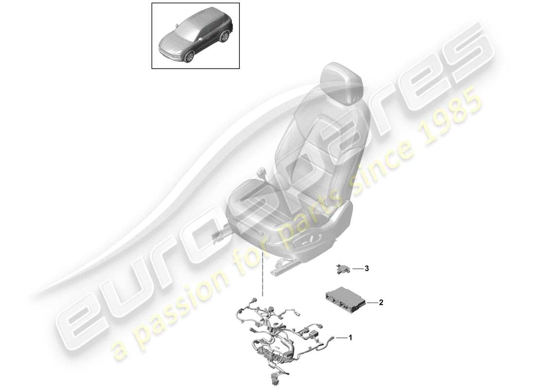 porsche 2020 (cayenne e3 9ya/9yb) wiring harnesses part diagram