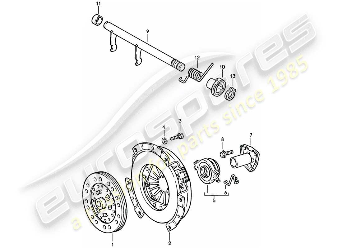 porsche 1977 (924) clutch part diagram