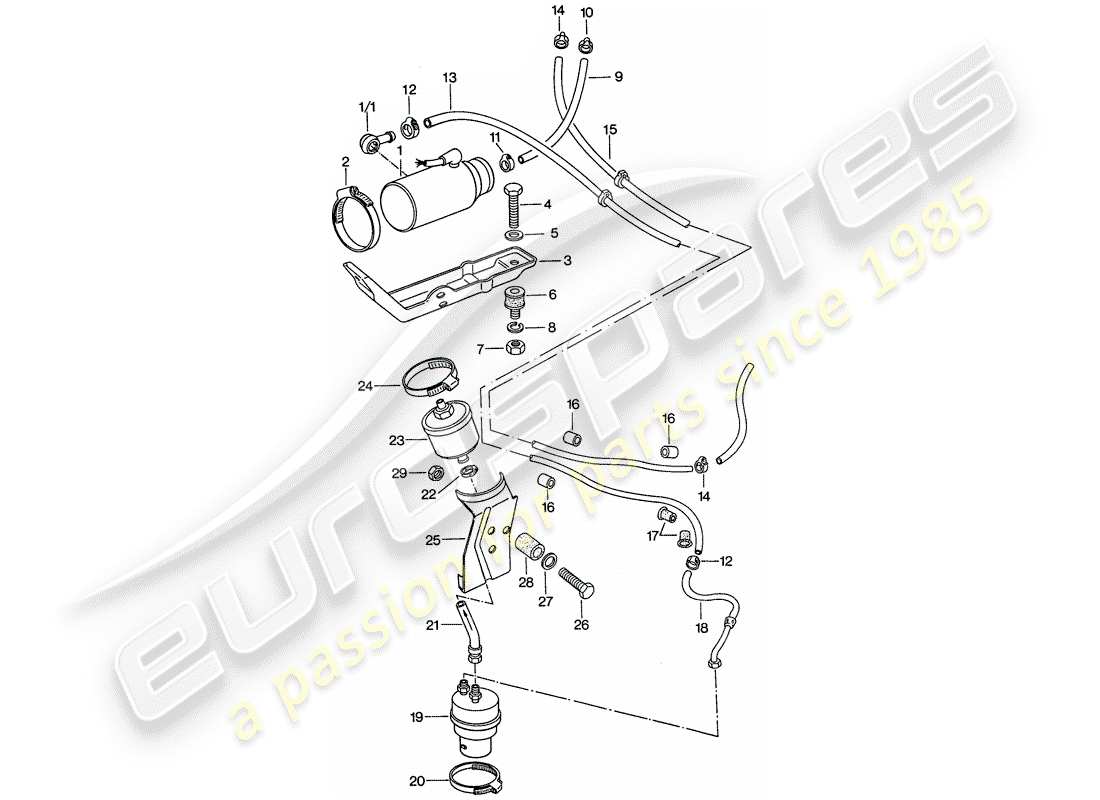 porsche 1976 (911) fuel system - d >> - mj 1974 part diagram
