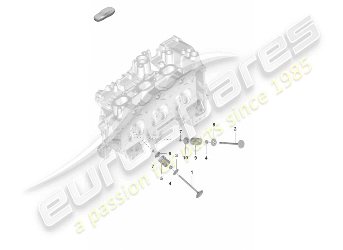 porsche 2019 (992-1) cylinder head individual parts valve parts diagram