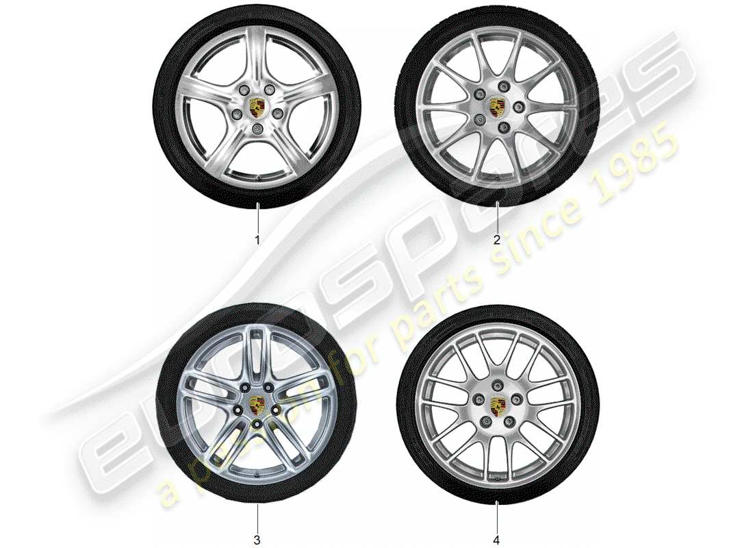 porsche 2019 (tequipment panamera) wheel disc 'alum' with winter part diagram