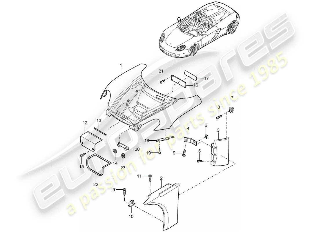 porsche 2004 (carrera gt) front end part diagram