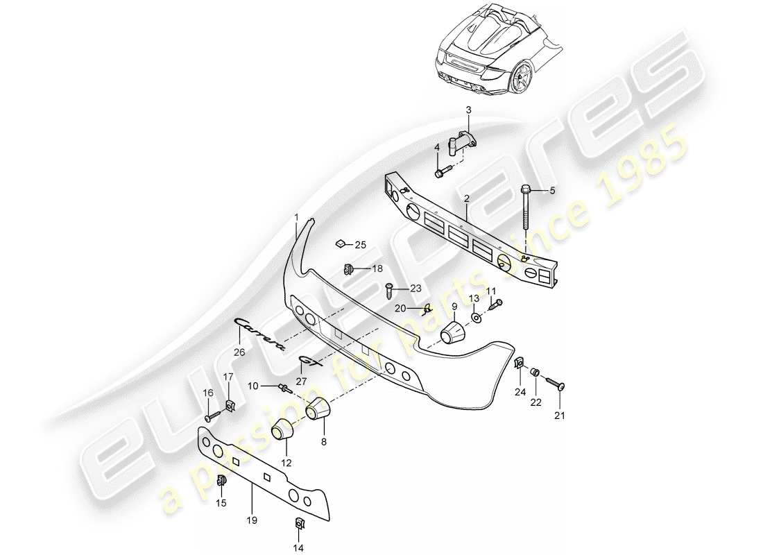 porsche 2004 (carrera gt) lining parts diagram