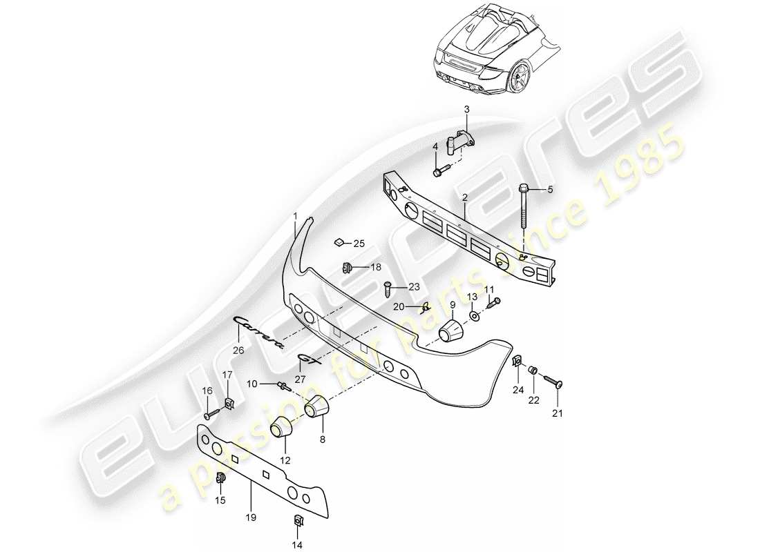 porsche carrera gt (2004) lining parts diagram