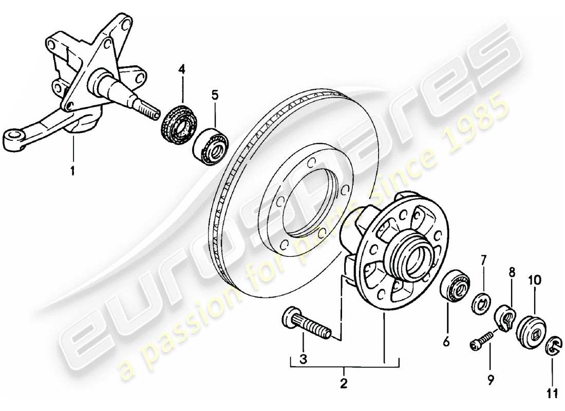 porsche 1981 (924) steering knuckle - - lubricants part diagram